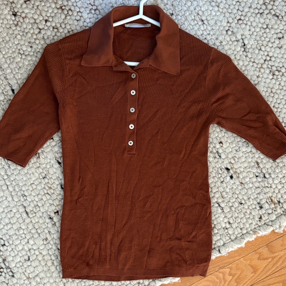 Everlane thin wool polo M